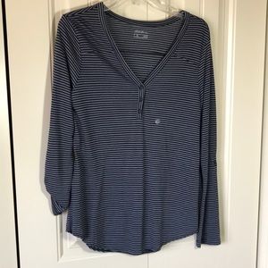 NWT Eddie Bauer Mercer stripe knit henley